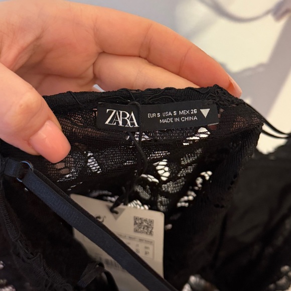 Zara Black Lace Bodysuit Size S - Picture 3 of 3